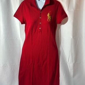⭐ Ralph Lauren Sport Red Polo Shirt Dress – Size S